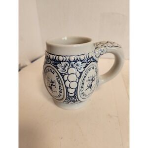 Vintage Ceramic Churrascia Gaucha Blue Brazil Rio De Janeiro Stein Mug 4" Tall